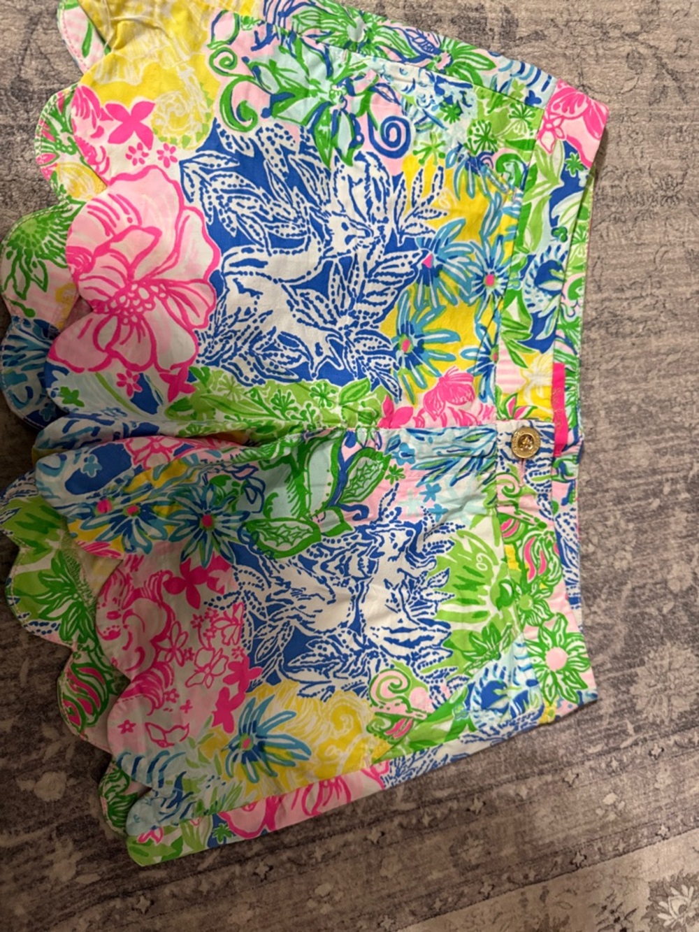 Lilly Pulitzer Multicolor Floral Scallop Hem Shorts